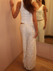 Playa Drawstring Silk Pants in Milk