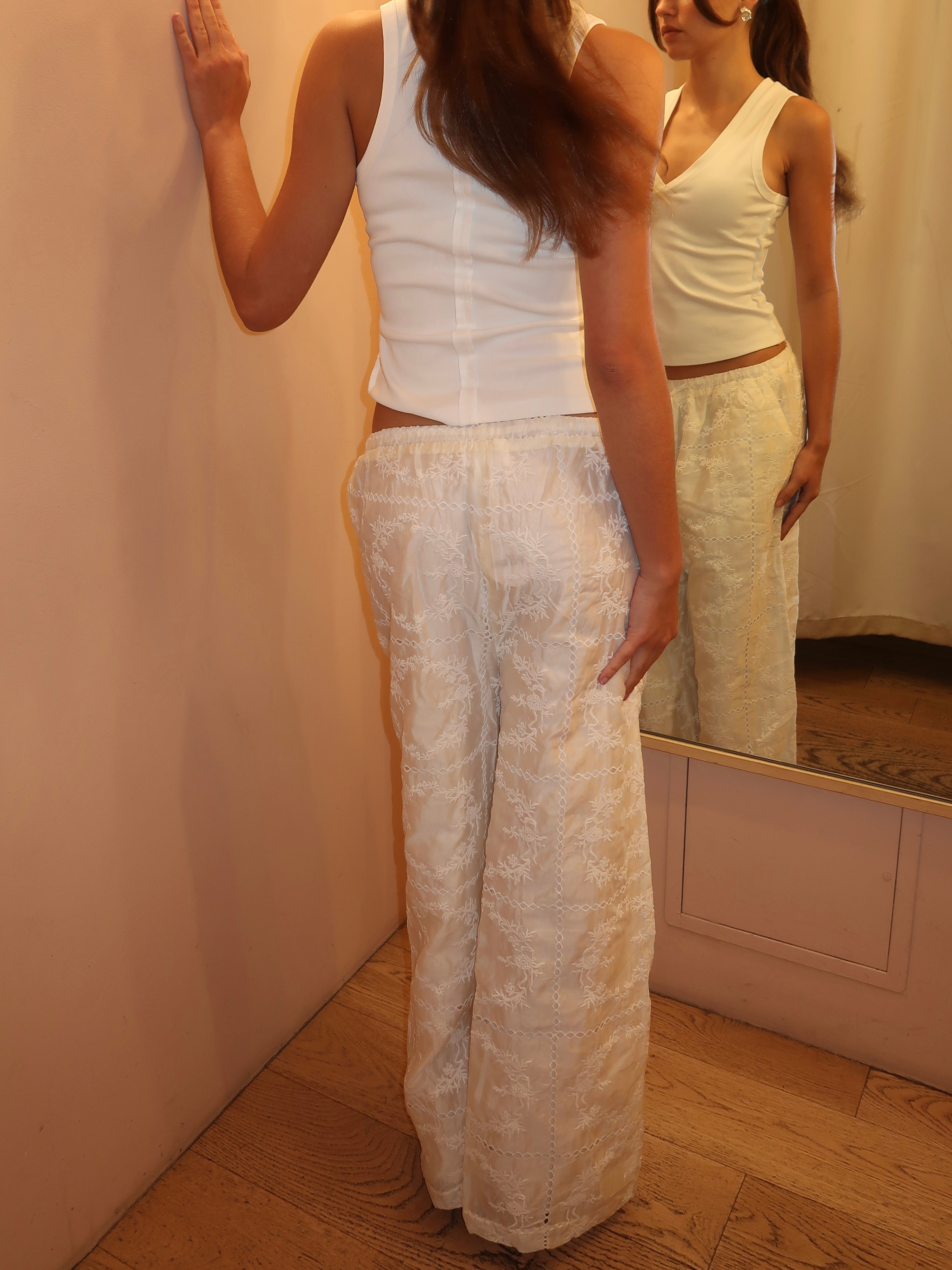 Playa Drawstring Silk Pants in Milk