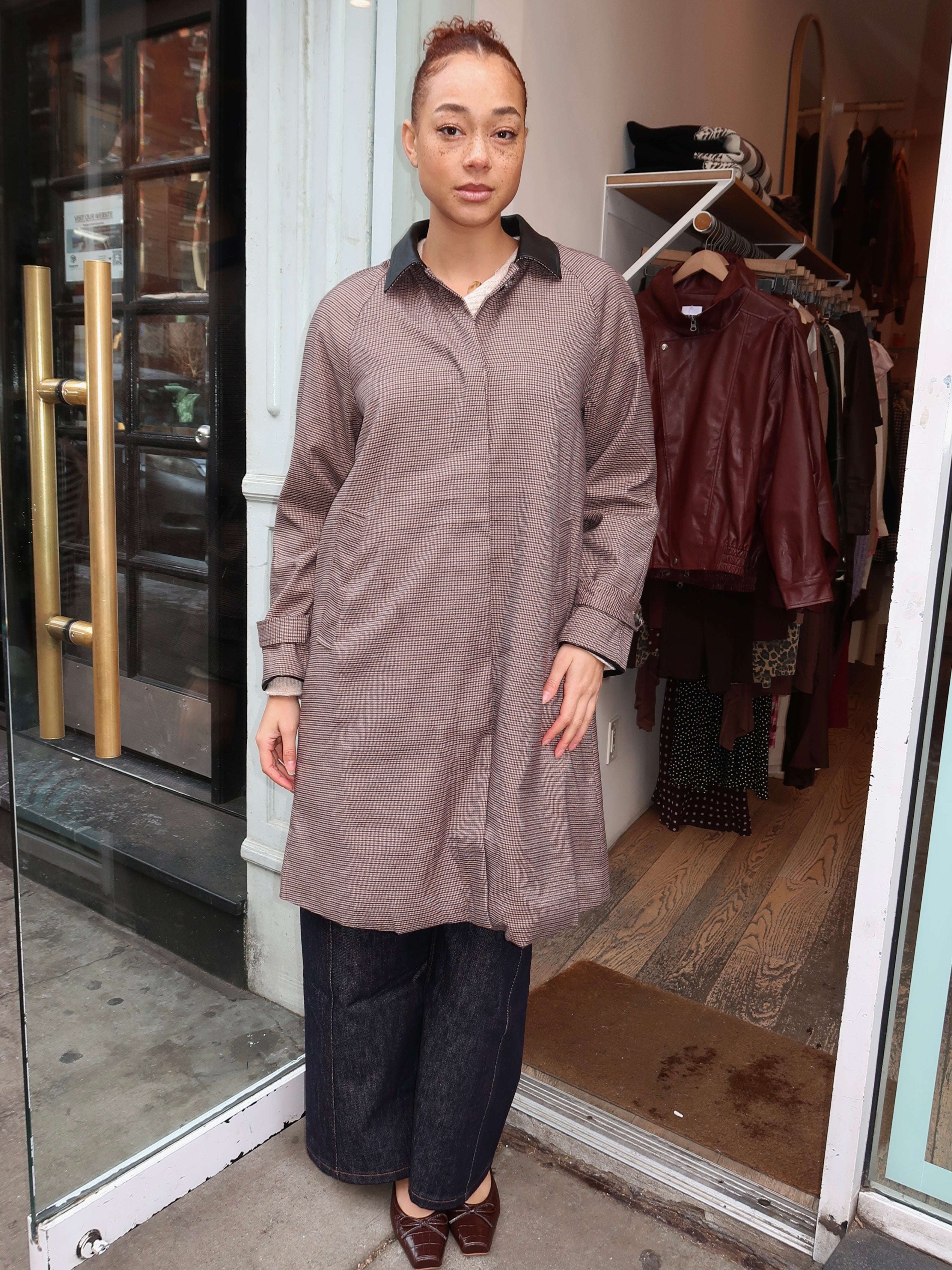 Raiden Coat in Brown Plaid