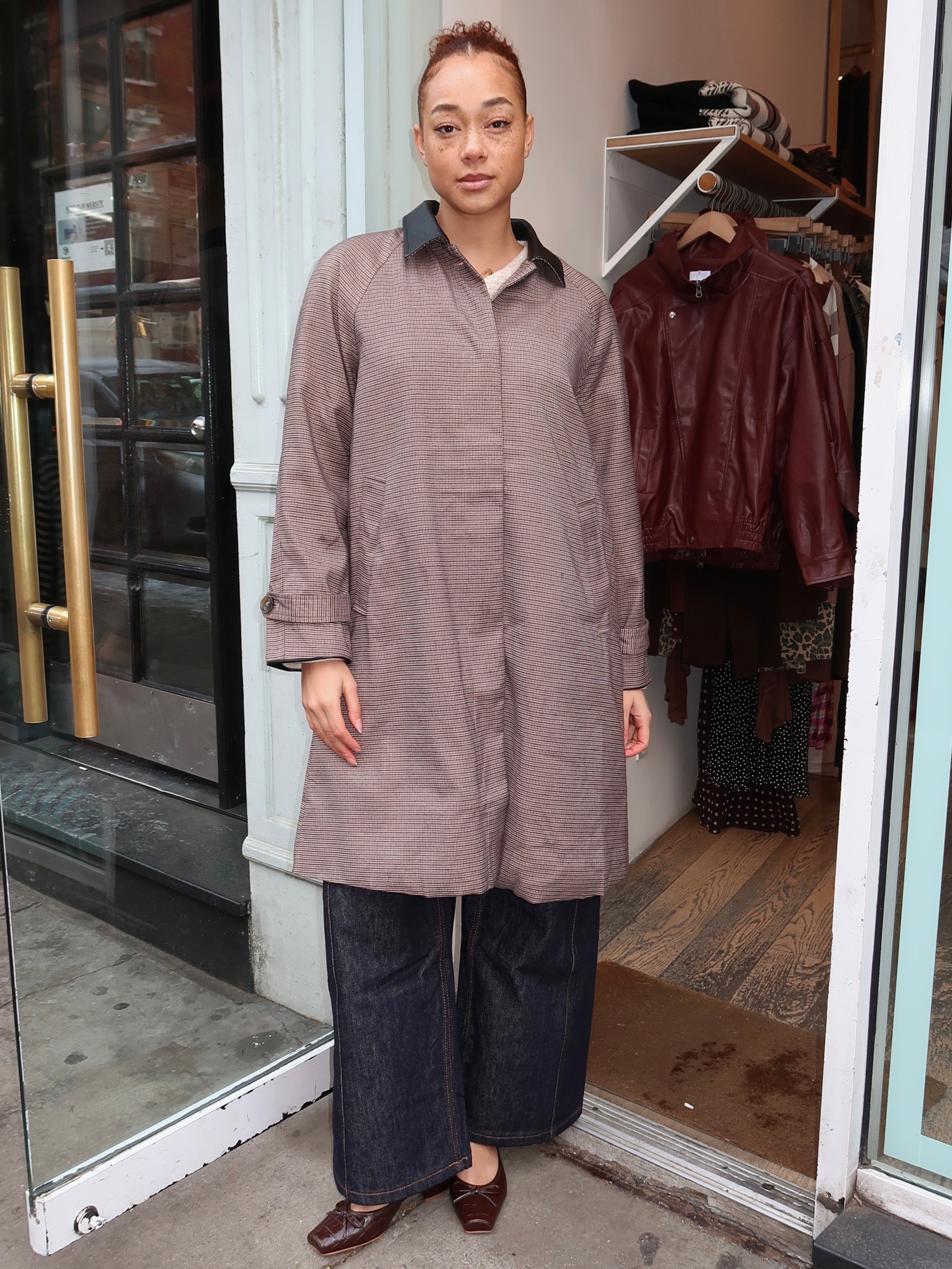 Raiden Coat in Brown Plaid