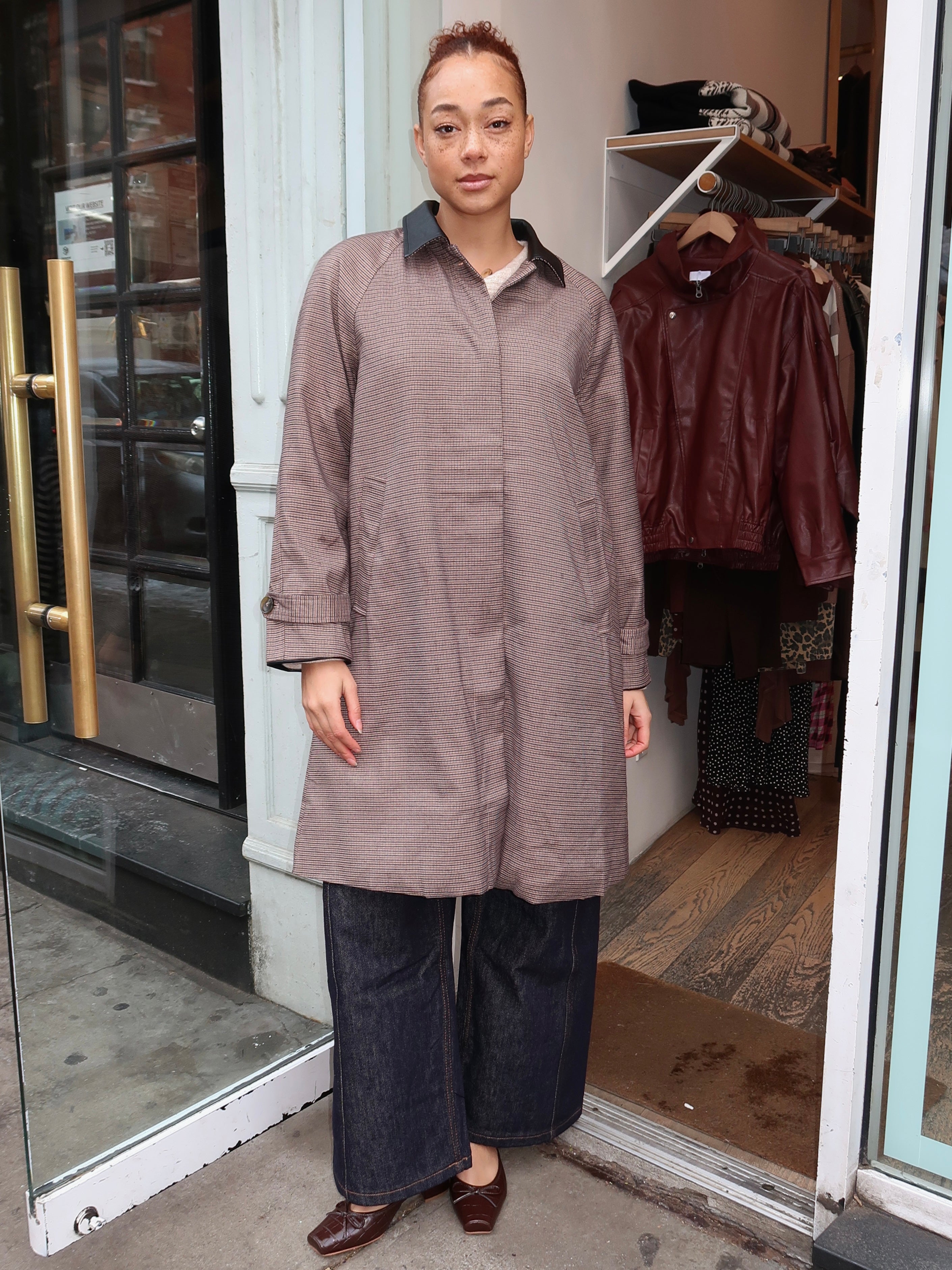 Raiden Coat in Brown Plaid – Isalis
