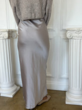 Load image into Gallery viewer, Nyah Satin Maxi Skirt in Silver
