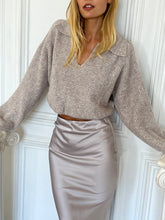 Load image into Gallery viewer, Brody Waffle Knit Top in Heather Grey

