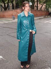 Brixton Teal Green Long Coat