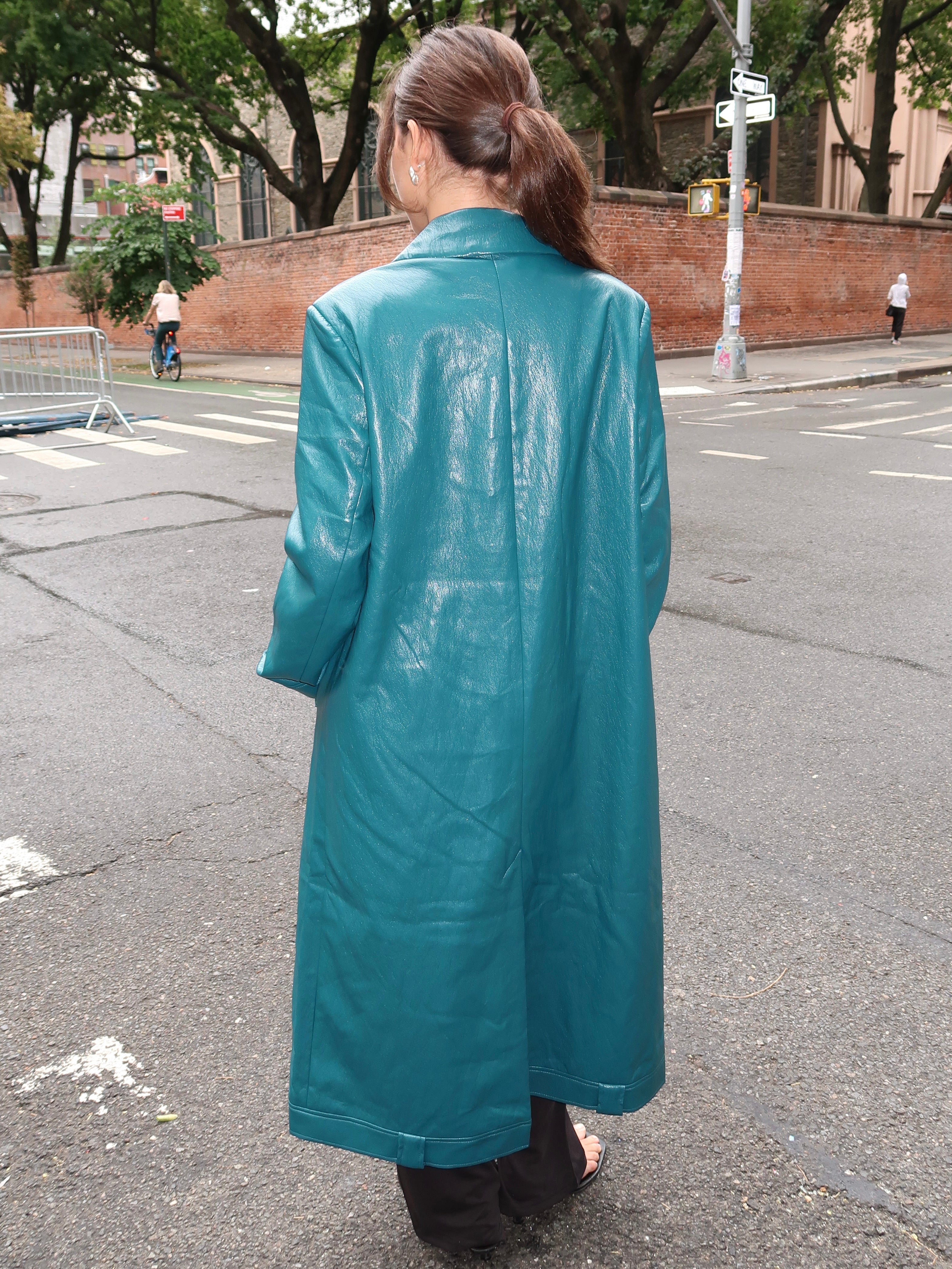 Brixton Teal Green Long Coat