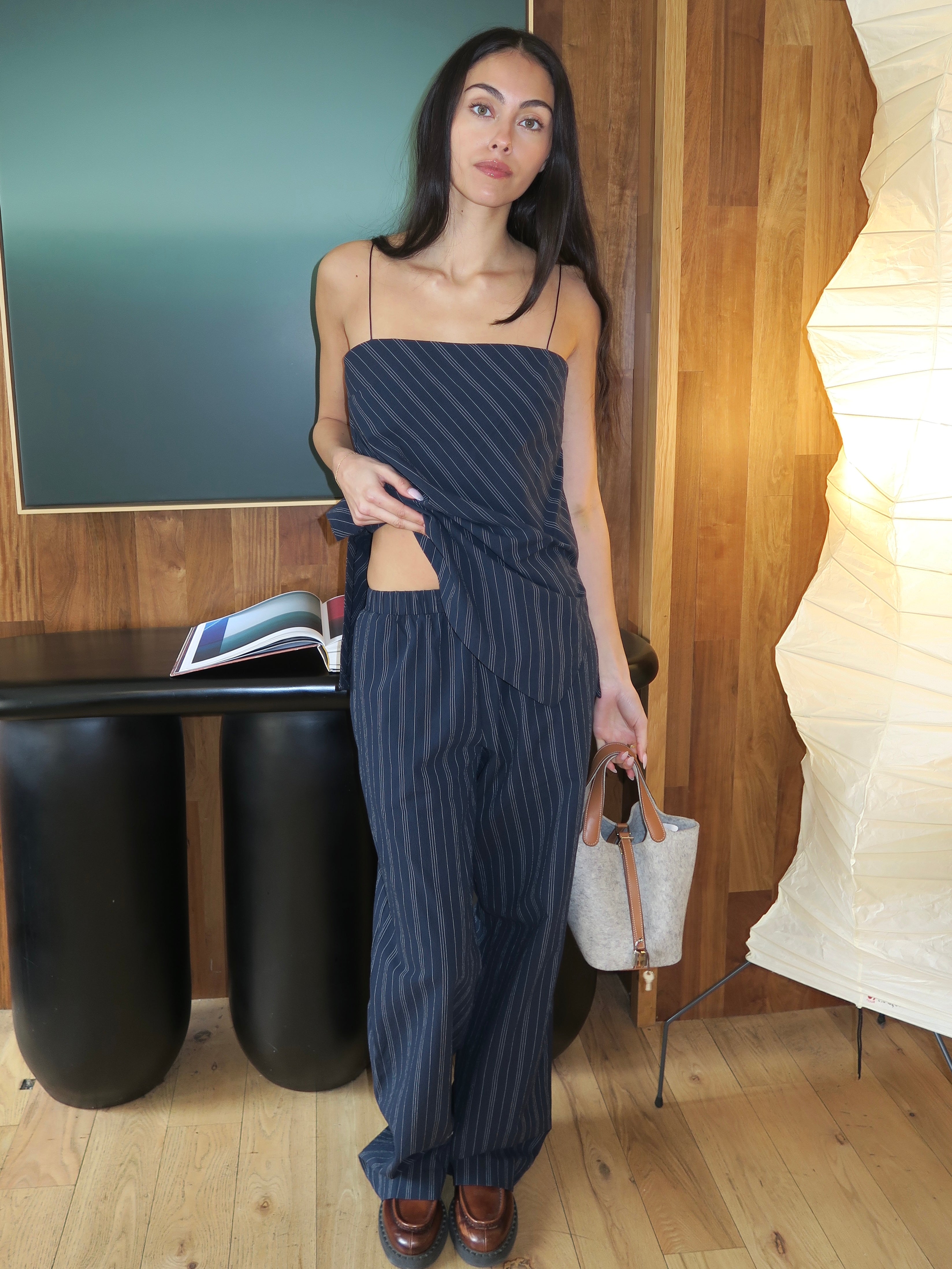 Peyson Pant in Ink/Ivory Stripe