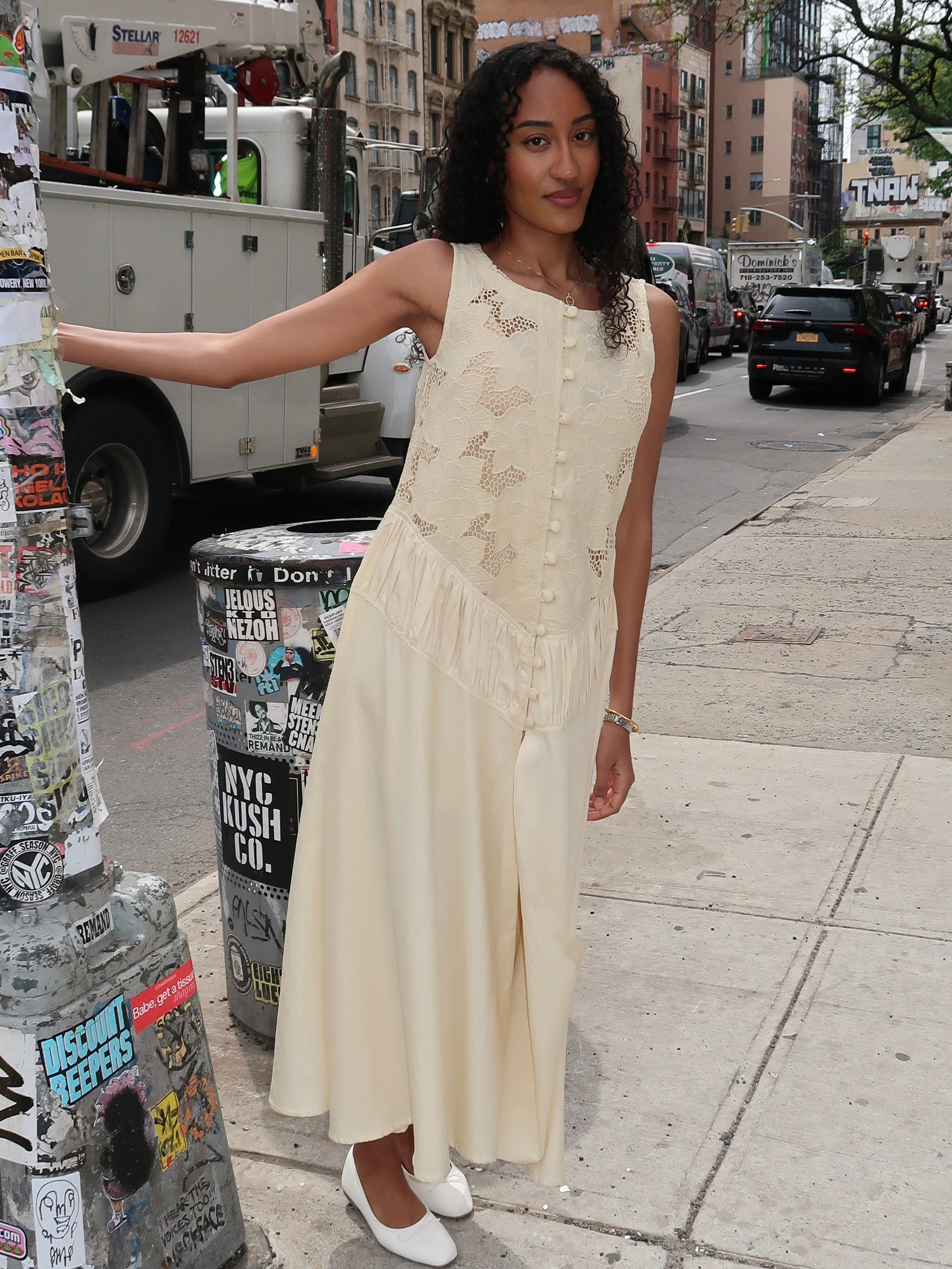 Sally Cutwork Maxi Dress in Ivory