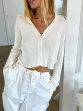 Load image into Gallery viewer, Grayson Collared Cardigan in White
