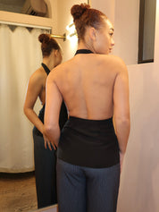 Lora Halter Top in Black