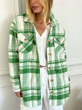 Load image into Gallery viewer, Johnny Plaid Top in Green Ivory Check
