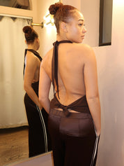 Lucie Halter Top in Dark Chocolate