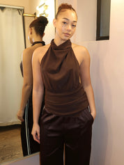 Lucie Halter Top in Dark Chocolate