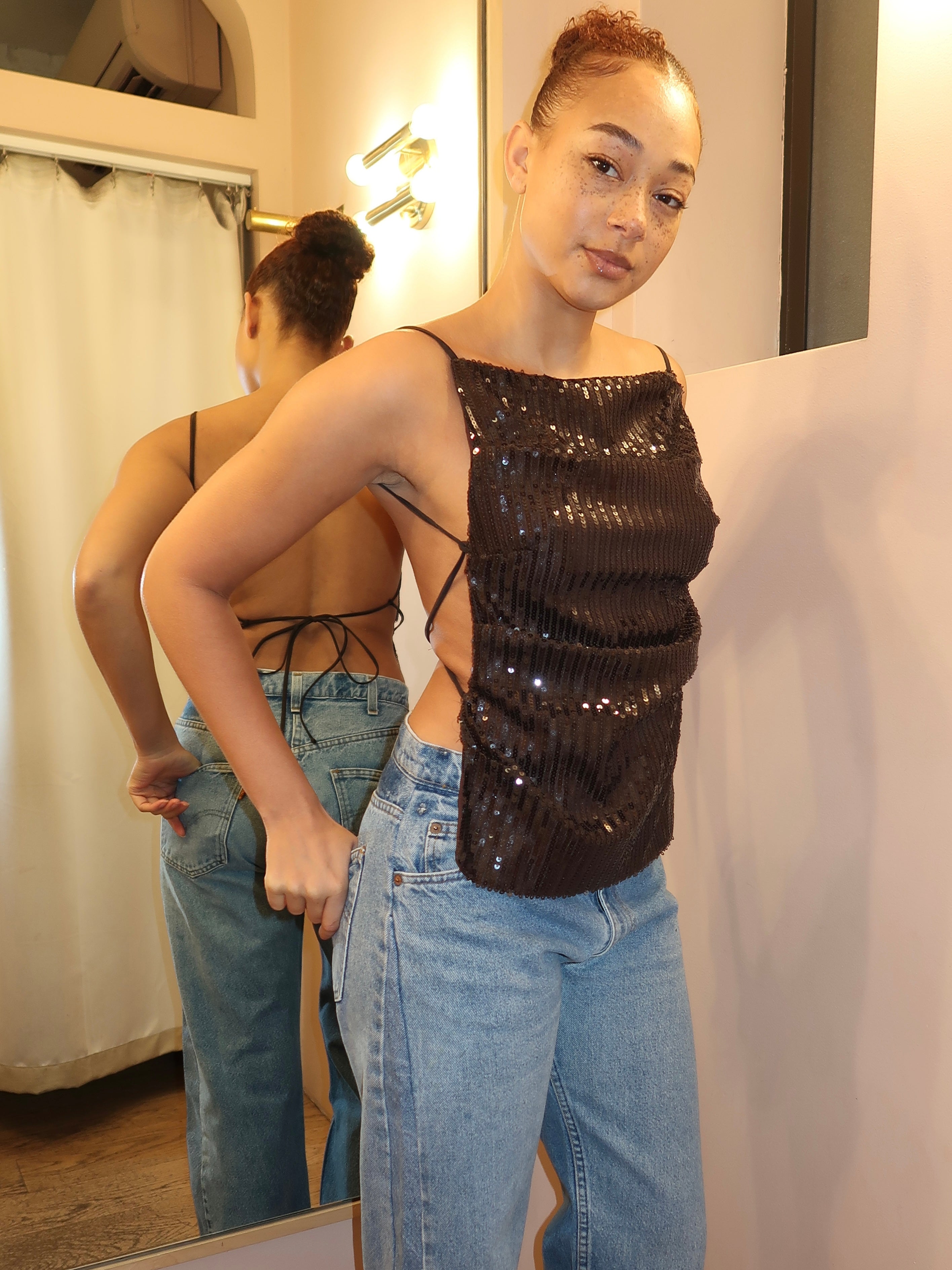 Romilly Tie Top in Dark Chocolate