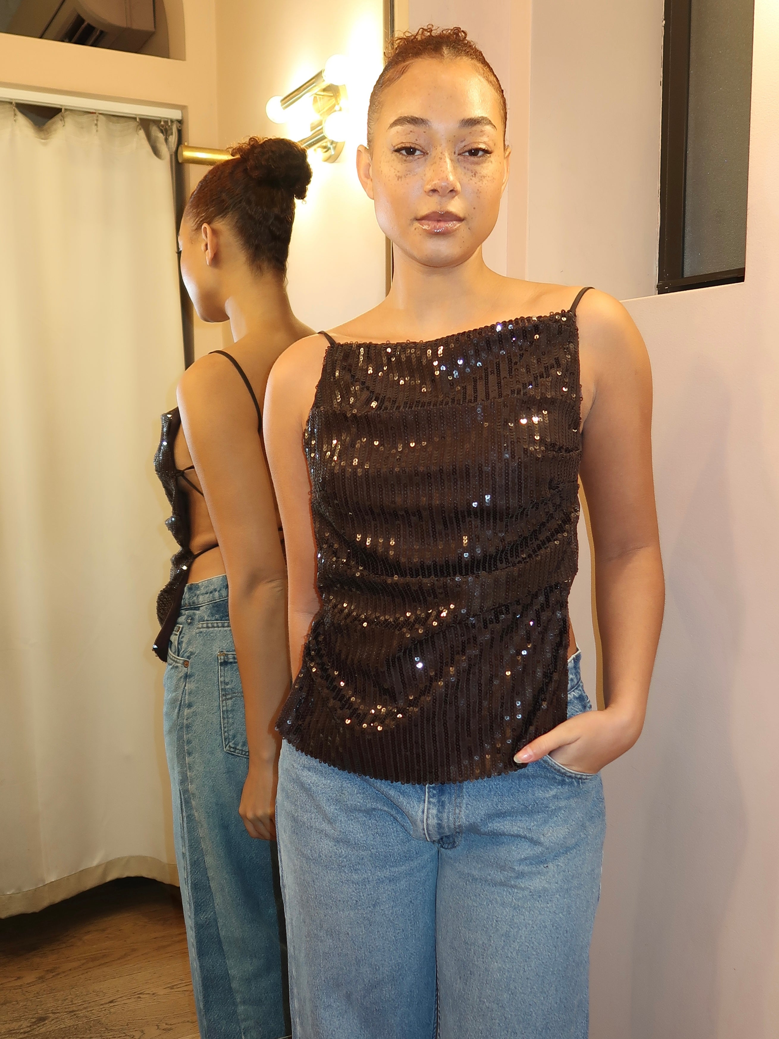 Romilly Tie Top in Dark Chocolate