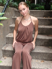 Coin Top in Warm Brown
