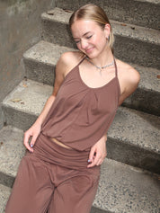 Coin Top in Warm Brown