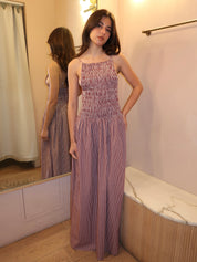 Laia Maxi Dress in Gingham Deep Red