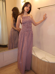 Laia Maxi Dress in Gingham Deep Red