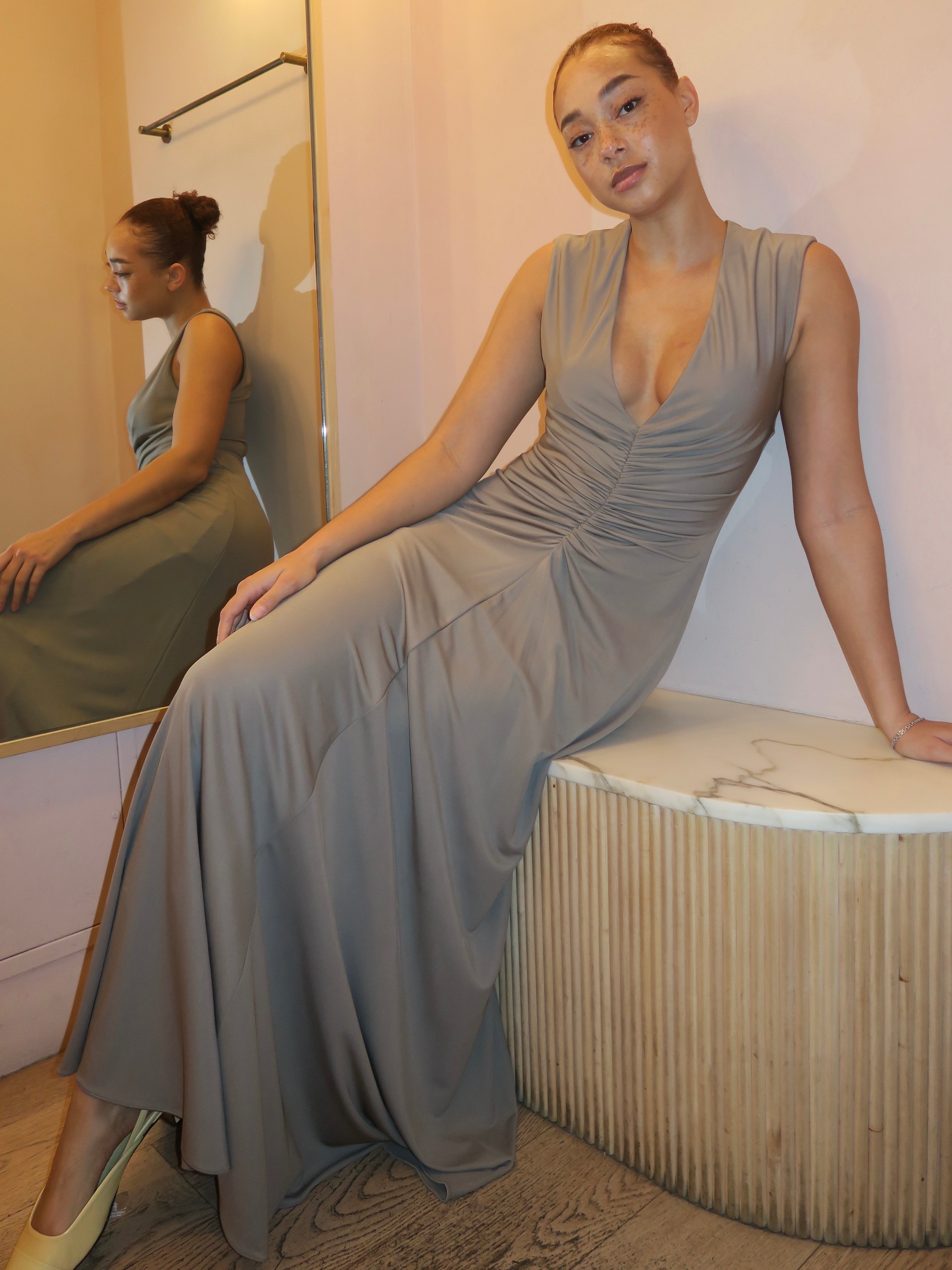 Imogen Dress in Grey
