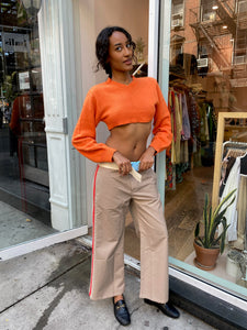 Jonah Cropped Sweater in Orange
