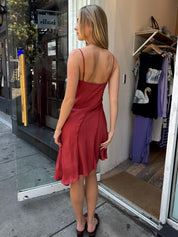 Chelsie Dress in Deep Red