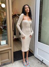 Load image into Gallery viewer, Zion Knitted Midi Dress in Beige
