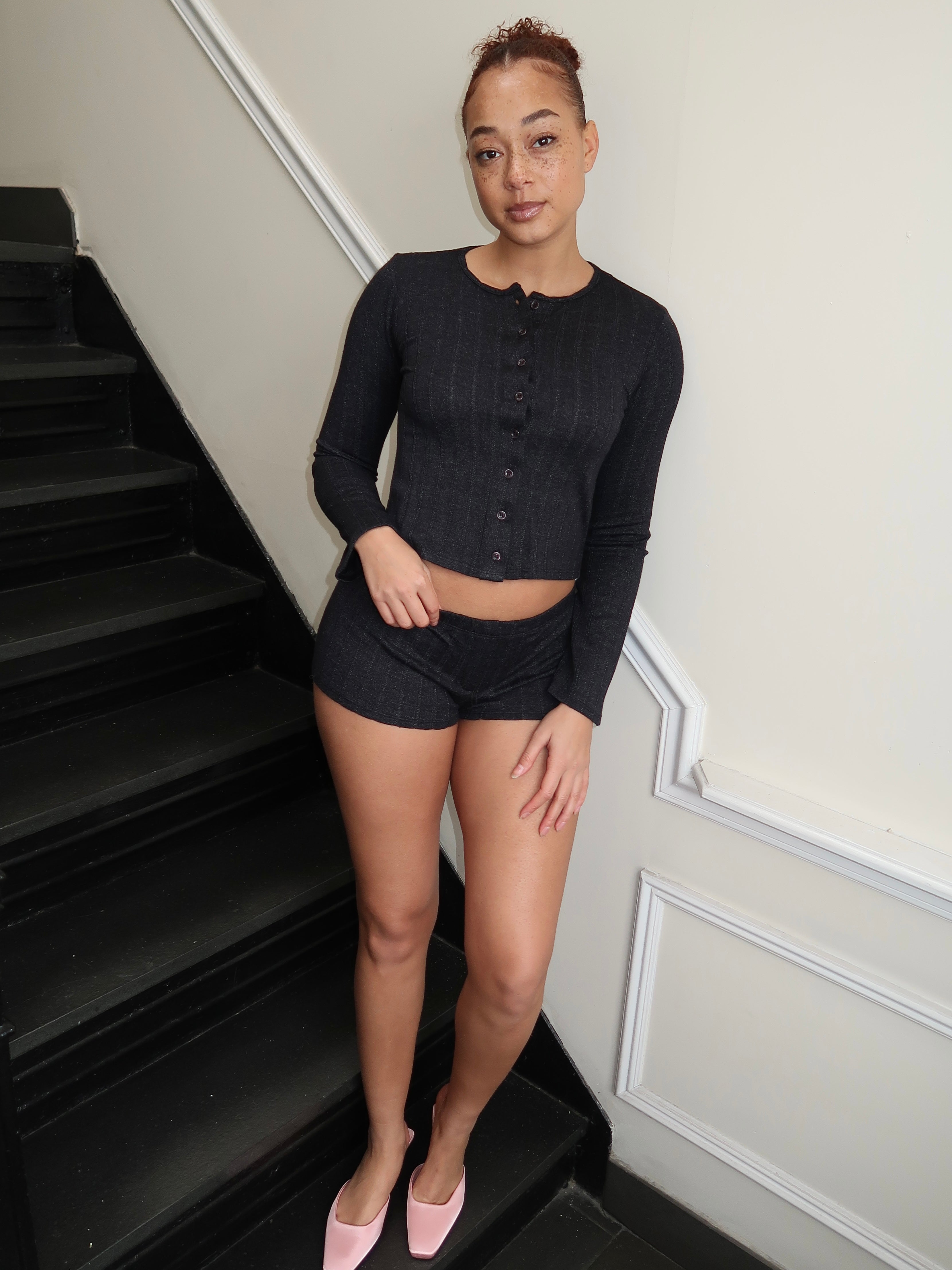 The Luna Knit Short in Black