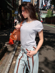 Zaira Grey Embroidered Logo T-Shirt