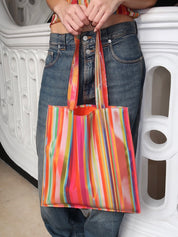 Lenticular Tote in Rainbow Stripe