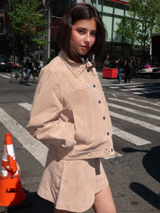 Luana Real Suede Taupe Jacket