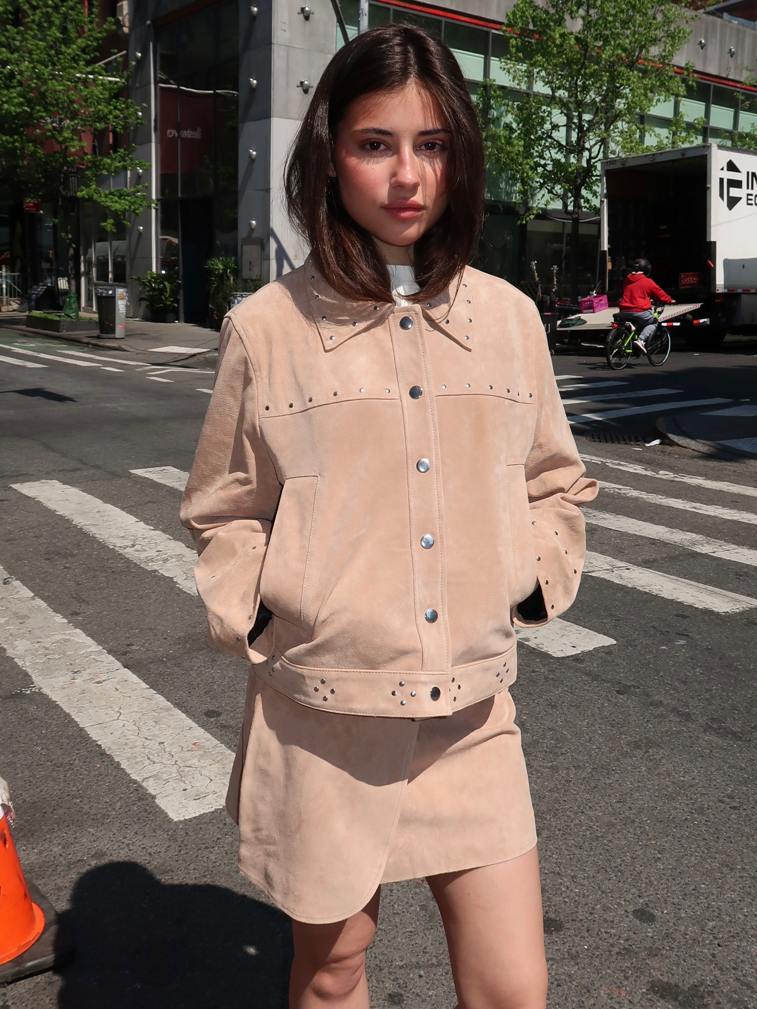 Luana Real Suede Taupe Jacket