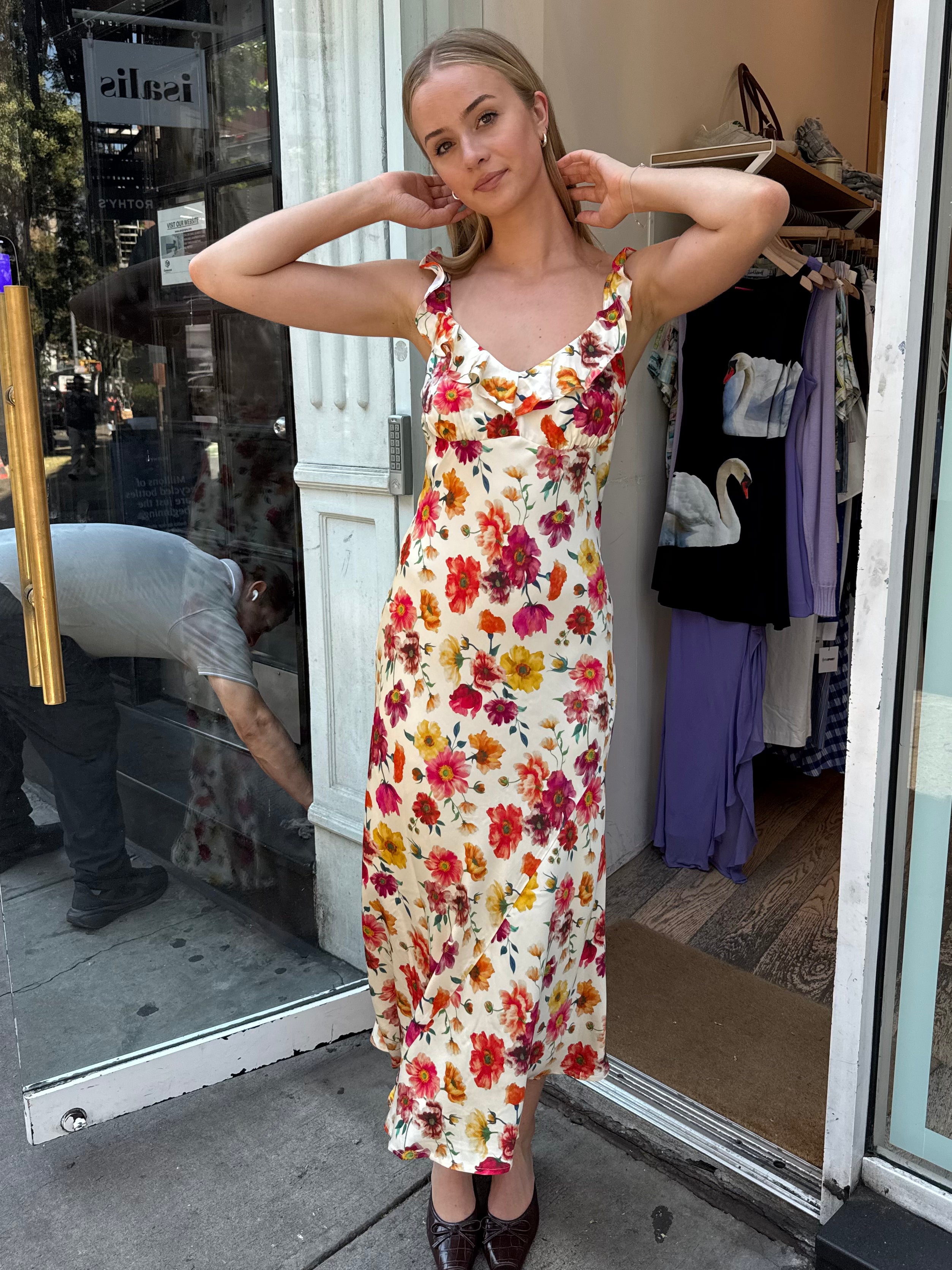 Zoie Dress in Cream Multi Floral