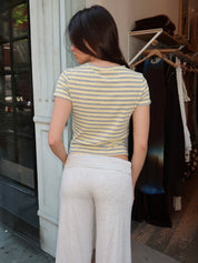Jaxen Top in Yellow Grey Stripe