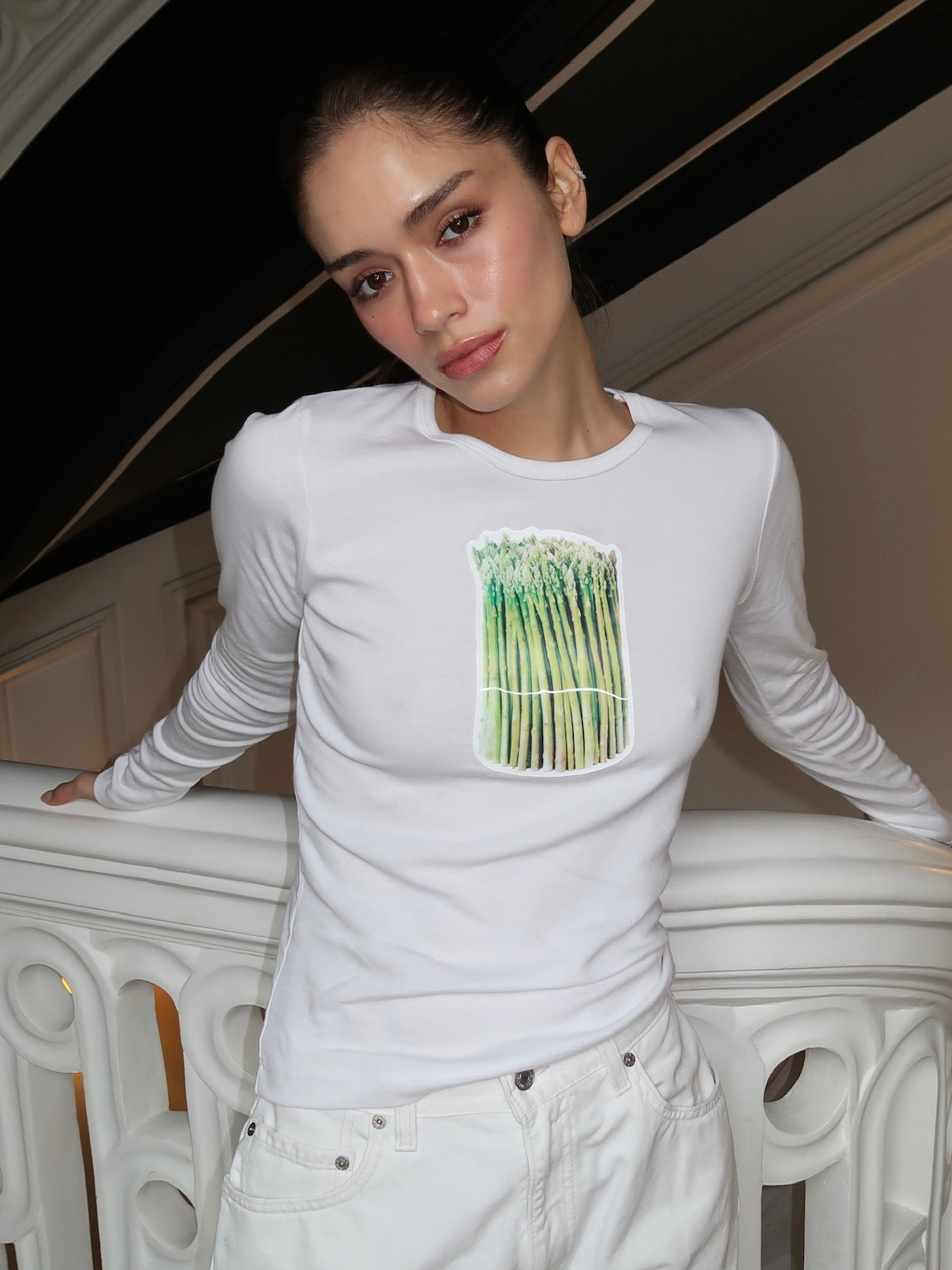 Asparagus Long Sleeve in White