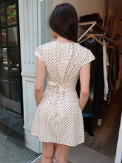 Koda Mini Dress in Beige Dot