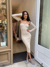Load image into Gallery viewer, Zion Knitted Midi Dress in Beige
