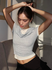 Ashby Layered Top in Light Grey