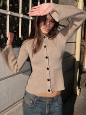 Winona Cinched Waist Cardigan in Wheat
