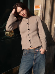 Winona Cinched Waist Cardigan in Wheat