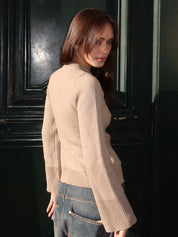 Winona Cinched Waist Cardigan in Wheat