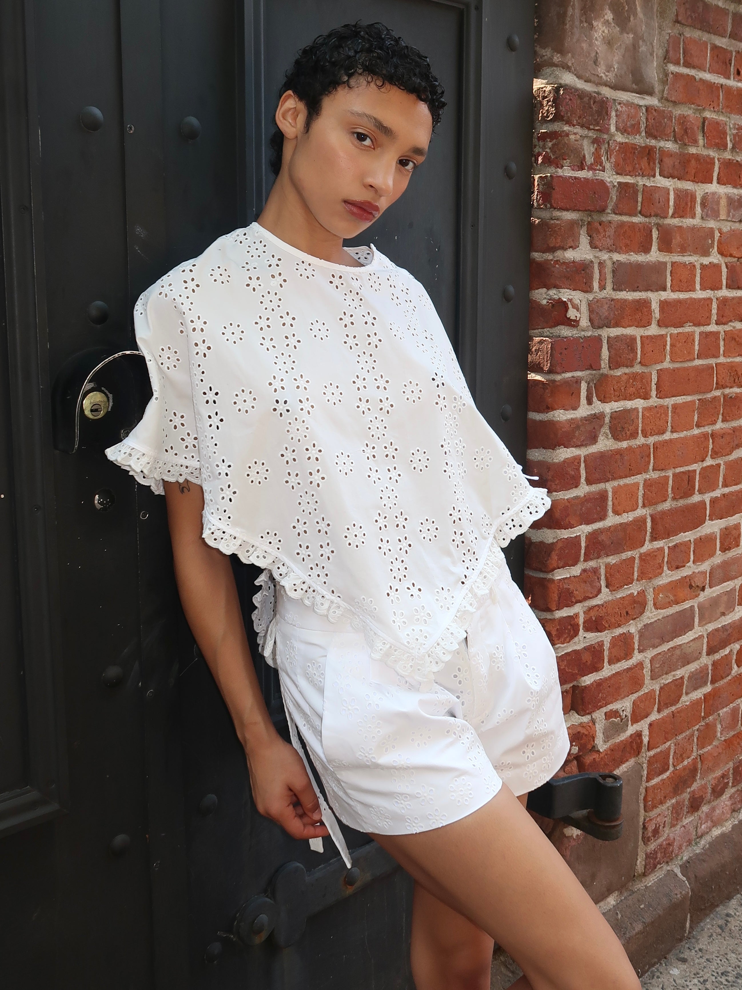 Soba Poncho in White