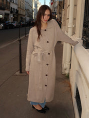 Lucine Long Cardigan in Oat