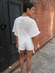 Soba Poncho in White