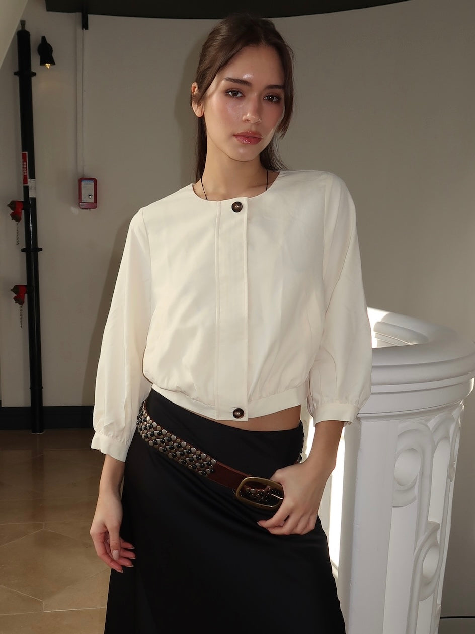 Talula Cropped Jacket in Butter