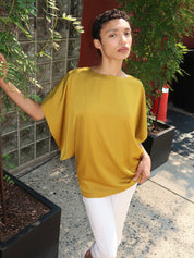 Sarra Flowy Top in Old Gold