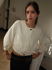 Talula Cropped Jacket in Butter