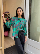 Load image into Gallery viewer, Lola Blouse in Green Tartan
