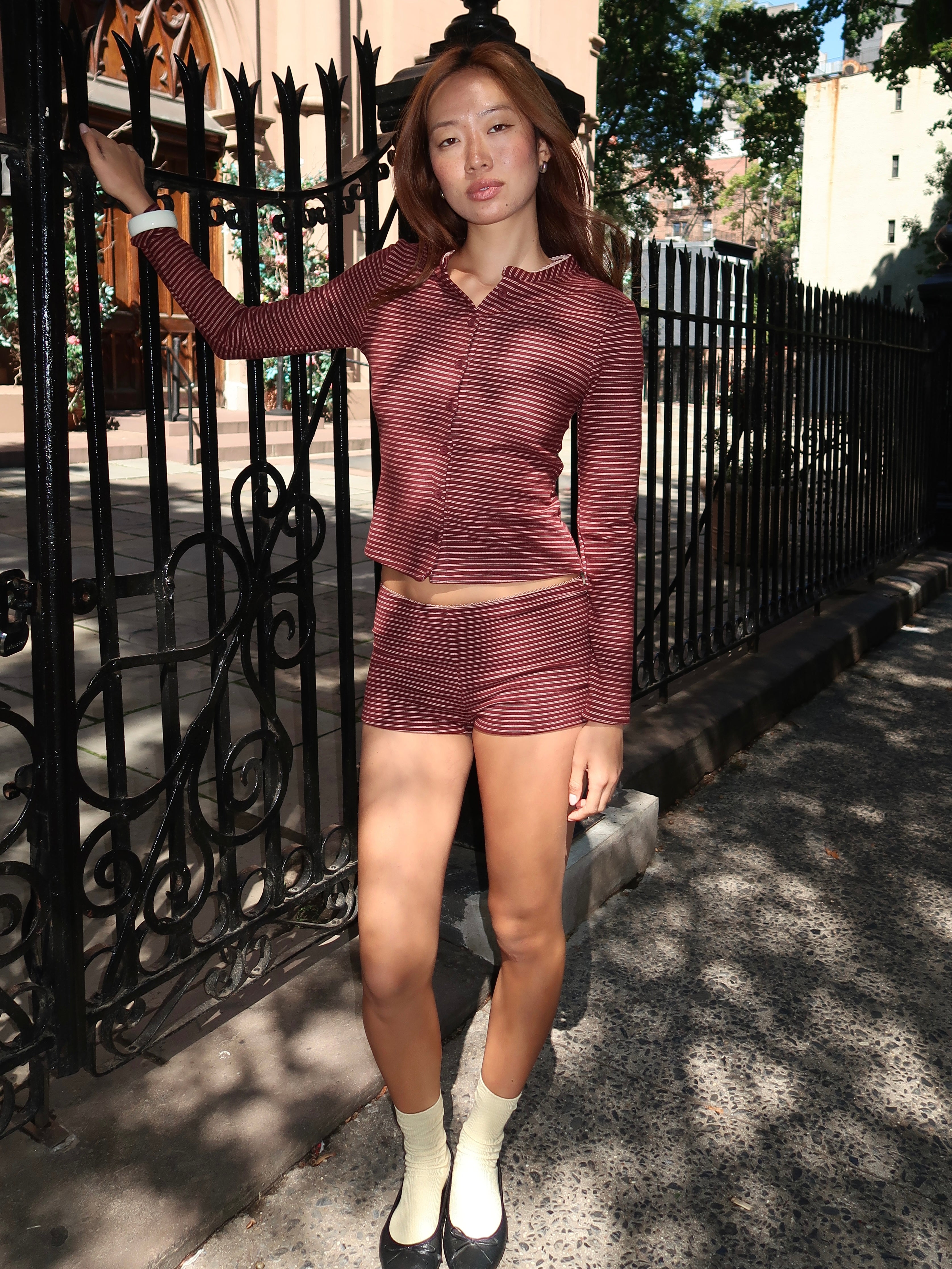 Dumas Knit Shorts in Soft Berry