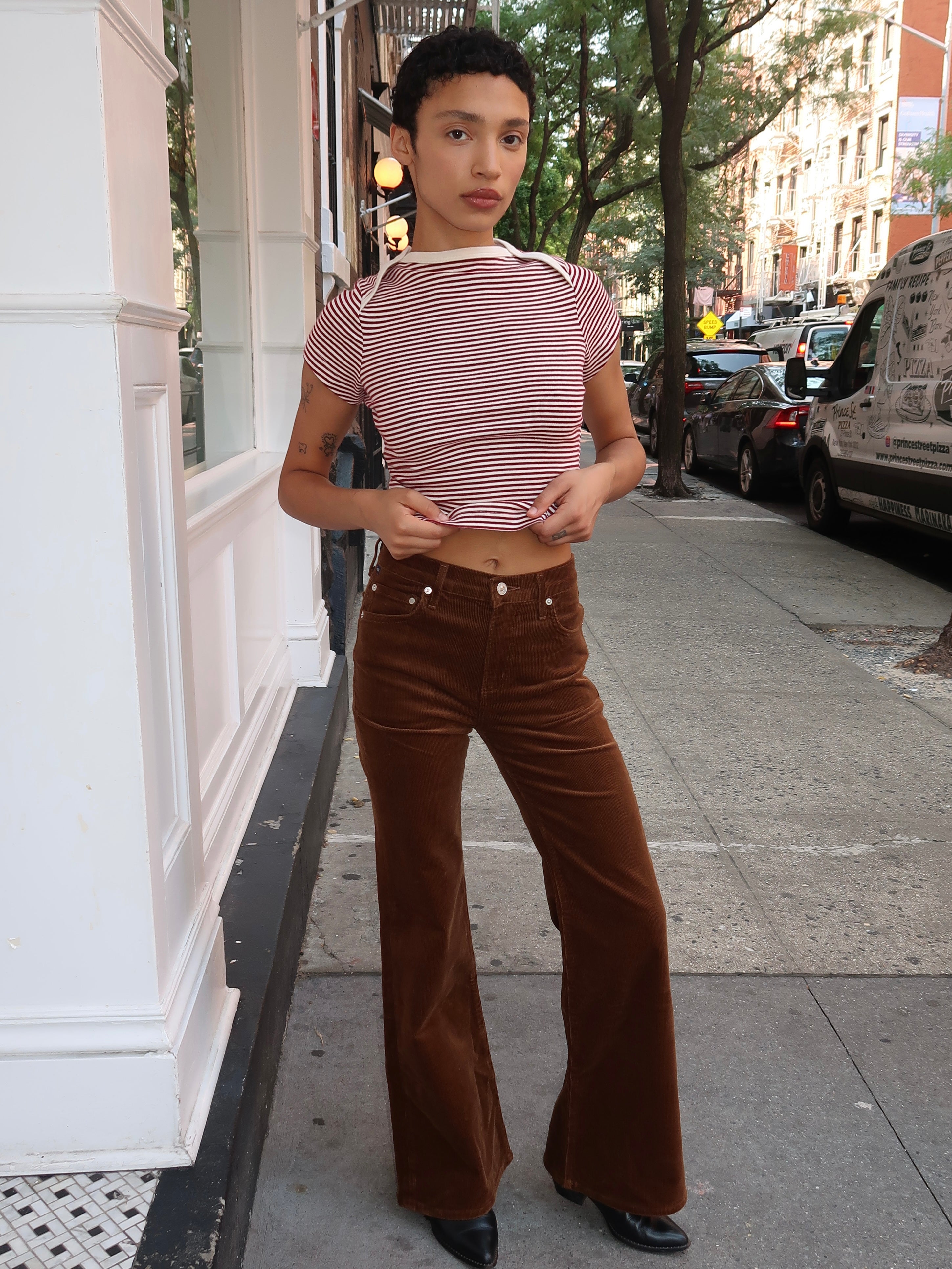 Kimberly 70's Flare in Corduroy Manuka
