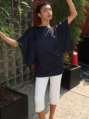 Sarra Flowy Top in Navy